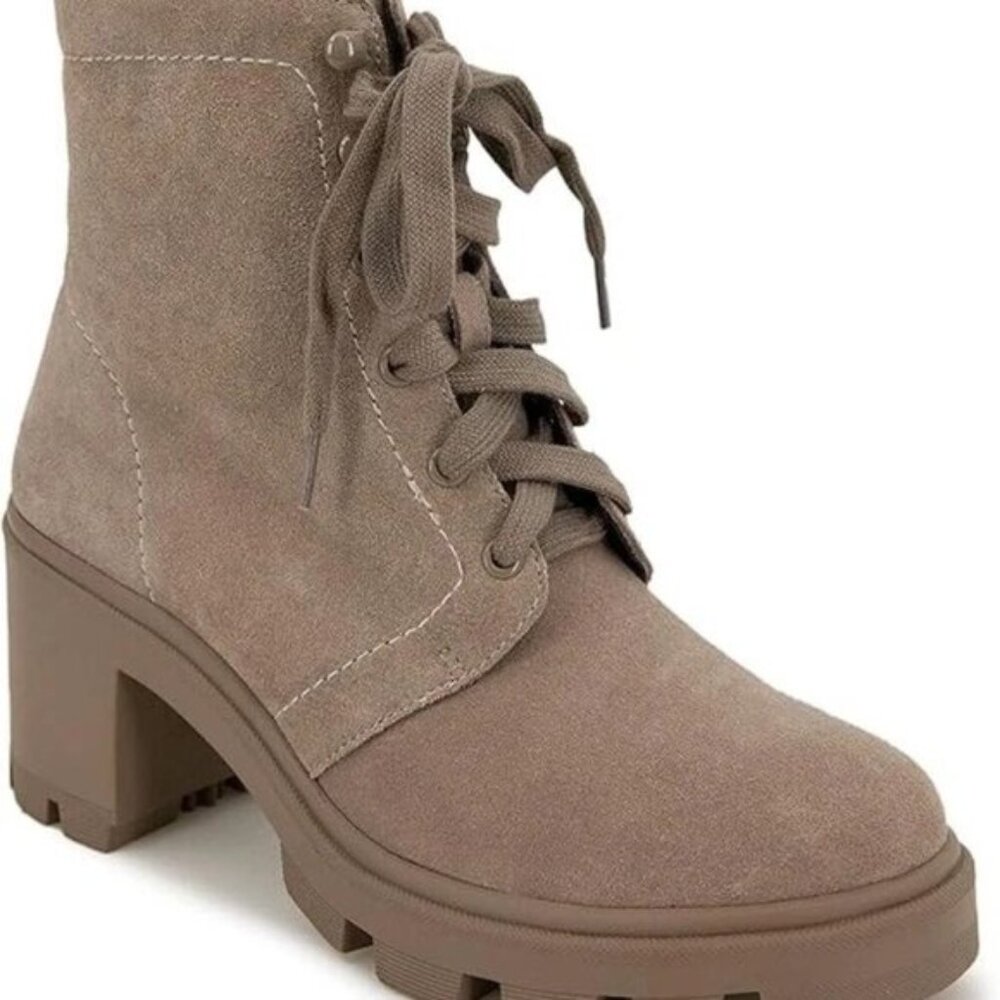 Splendid Women's Mady Combat Boot Ermine Taupe Size 8.5
